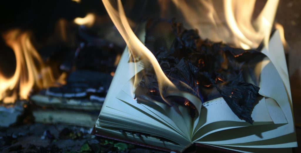 Book with burning pages