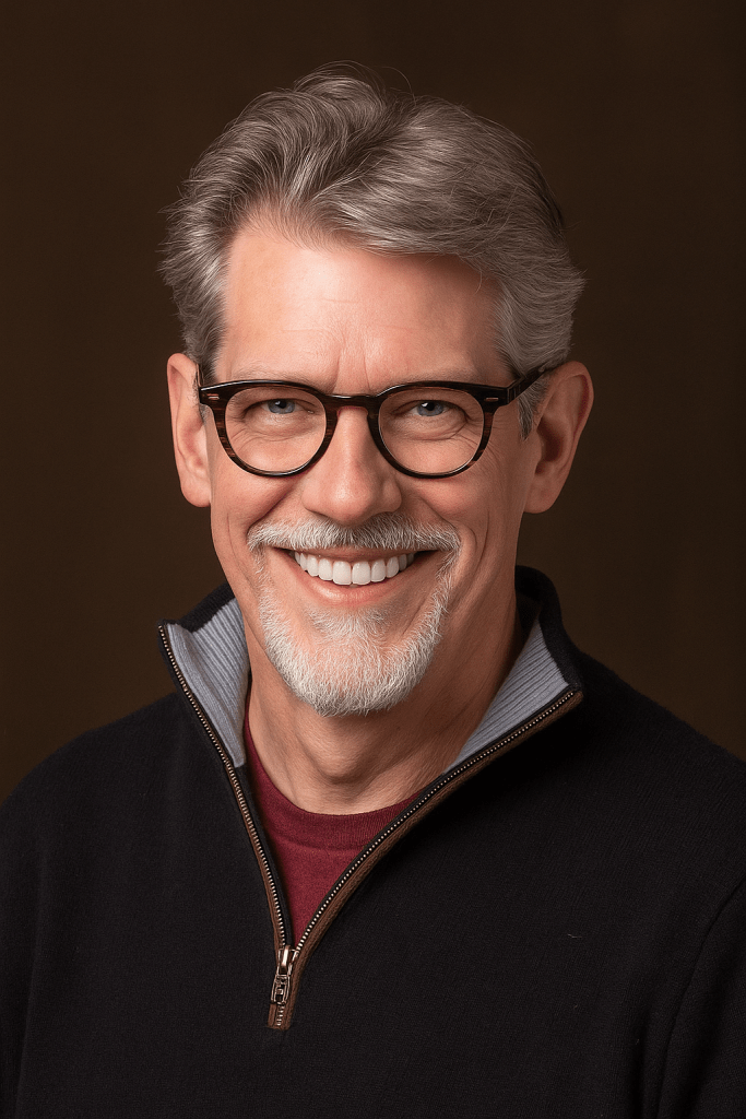 Urban Fantasy author, N.L. Bryar, smiling in a black sweater.  Credit: Dunraven Photo, Anacortes, Washington.